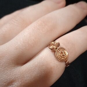 Handmade Double Spiral Copper Ring